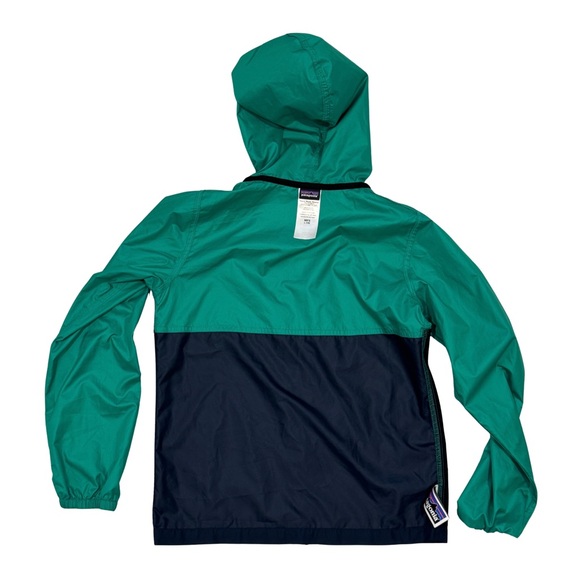 Patagonia Boys Light & Variable Jacket L 12 Teal Navy Colorblock Windbreaker - Picture 6 of 10